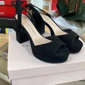 Chinese Laundry Black Heel Wedges size 7